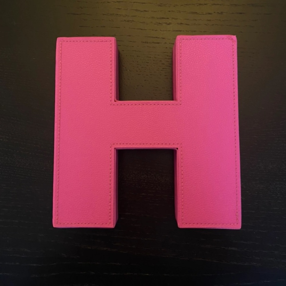 Decorative Pink Faux Leather “H”